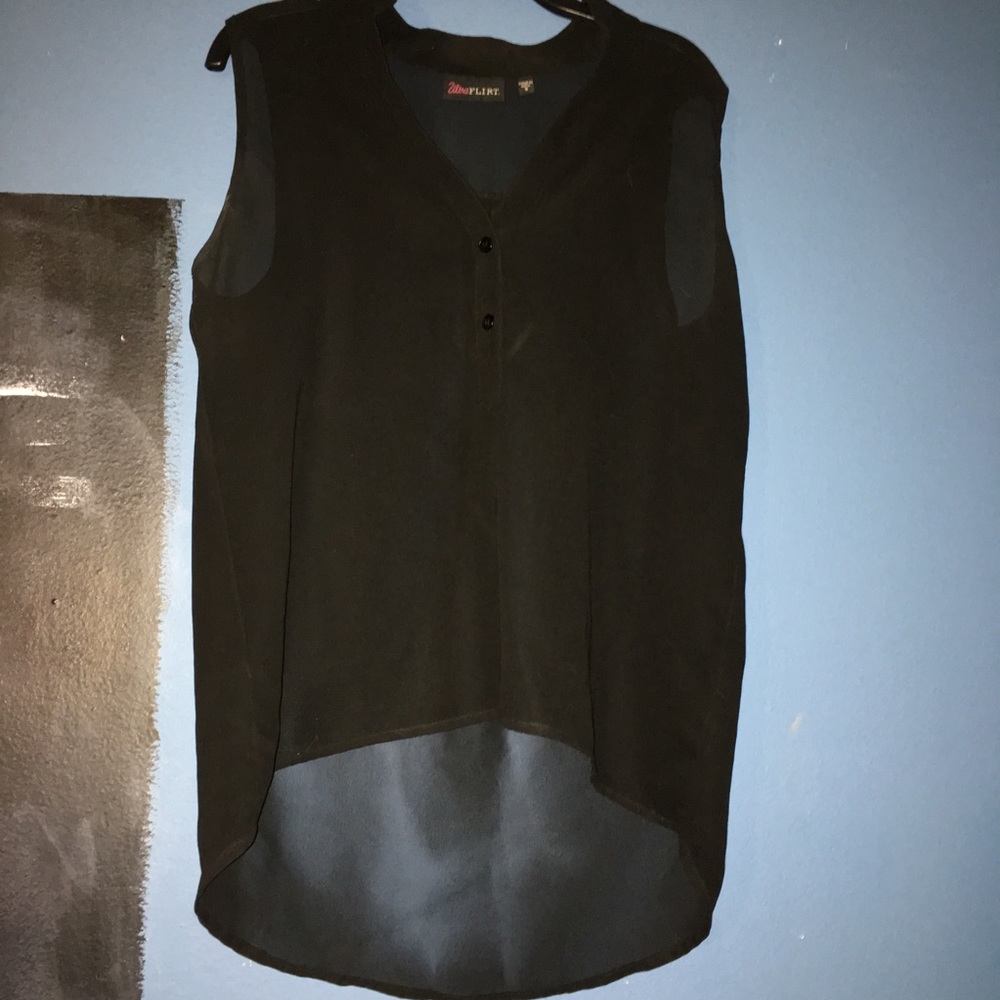 Sleeveless Sheer Black Top